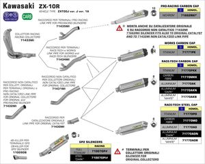 ΛΑΙΜΟΙ ΕΞΑΤΜΙΣΕΩΝ ARROW KAWASAKI ZX10-R 2011-2015