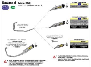 ΛΑΙΜΟΙ ΕΞΑΤΜΙΣΗΣ ARROW KAWASAKI NINJA 250/300