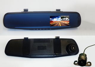 Καθρέπτης Αυτοκινήτου HD DVR Κάμερα Καταγραφικό με LCD TFT οθόνη 2,4in + ευρυγώνια κάμερα οπισθοπορείας 170°