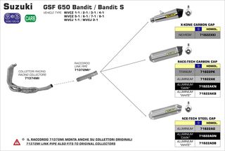 ΛΑΙΜΟΙ ΕΞΑΤΜΙΣΕΩΝ ARROW SUZUKI GSF 650 BANDIT / GSX 650