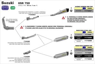 ΛΑΙΜΟΙ ΕΞΑΤΜΙΣΕΩΝ ARROW SUZUKI GSR 750