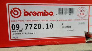 ΔΙΣΚΟΠΛΑΚΕΣ ΕΜΠΡΟΣ VOLVO S40, VOLVO V40, MITSUBISHI CARISMA BREMBO 09 7720 10