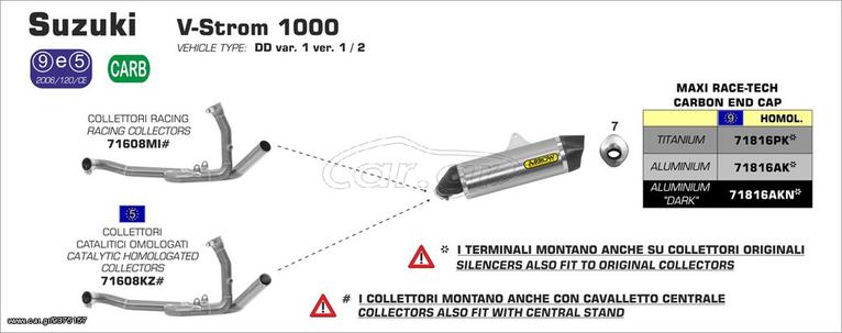 ΛΑΙΜΟΙ ΕΞΑΤΜΙΣΗΣ ARROW SUZUKI DL1000 V-STROM 2014-2017