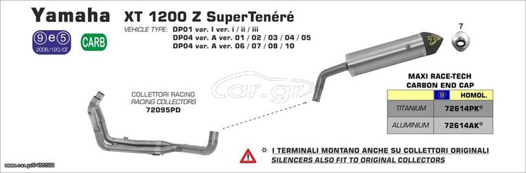 ΛΑΙΜΟΙ ΕΞΑΤΜΙΣΗΣ ARROW YAMAHA XT1200Z SUPER TENERE