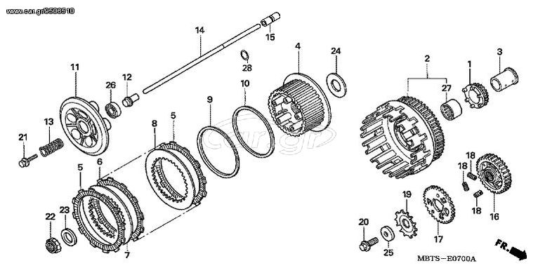 Γνήσιοι δίσκοι συμπλέκτη HONDA  XL1000V (04-10) 22201-MBT-F20