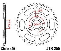 Γρανάζι JT Πίσω JTR255 28-30-35 Δοντιών Z50J HONDA 18O255.28