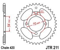 Γρανάζι πίσω JT JTR211 38-39 Δόντια 18O211.38