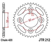 Γρανάζι πίσω JT JTR212.35 για Innova 18O212.35