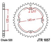 Γρανάζι πίσω JT JTR1857 47 Δόντια 18O1857.47