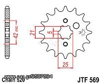 Γρανάζι JT Εμπρός JTF569.13 Δόντια KAWASAKI KX YAMAHA YZ 18E569.13