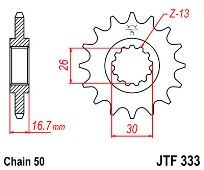 Γρανάζι JT Εμπρός JTF333 15 Δόντια HONDA VF-VFR750 CBR900-1000 RR VTR1000 18E333.15