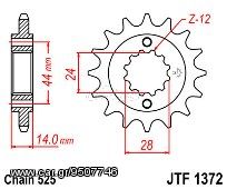 Γρανάζι εμπρόσθιο JT JTF1372.17 δόντια HONDA VLX/VT750 18E1372.17