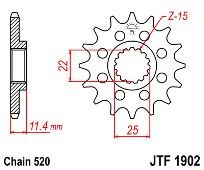 Γρανάζι εμπρόσθιο JT JTF1902.15 δόντια KTM 690 Enduro R 690 SM 18E1902.15