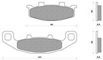 Σετ τακάκια εμπρός μεταλλικά NEWFREN FD108S2 για KAWASAKI KLE 500 (00) 01FD108S2