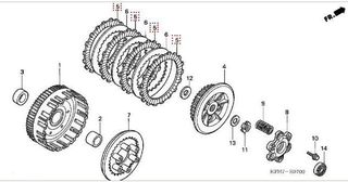 Σετ γνήσιοι δίσκοι συμπλέκτη (4 τεμάχια) HONDA innova 125 2003-2006 22201-KPH-901set