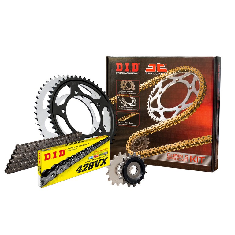 Σετ Γρανάζια-Αλυσίδα κινήσεως DID-JT για Yamaha YBR 125 `07-`12 - Μαύρη Αλυσίδα X `ring (VX)17QYYBR125X45