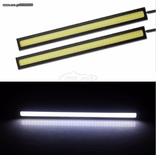 ΖΕΥΓΑΡΙ Φώτα Ημέρας COB Λωρίδες LED ΑΣΠΡΟ.