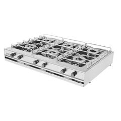 Εστίες επιτραπέζιες αερίου 6πλο σειρά 70 σχάρα χρωμίου VIMITEX 206S EUROCHEF (ΕΩΣ 6 ΑΤΟΚΕΣ ή 60 ΔΟΣΕΙΣ)