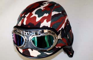 U.S.A Army helmet+Goggles 2WW brown Camouflage-thumb-2
