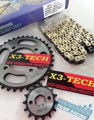 Αλυσιδογραναζα με χρυσή αλυσίδα x-Gear Yamaha Crypton R 115 15-36 428-104..