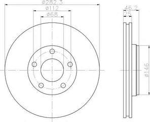 Δισκόπλακα εμπρόσθια 282x25 (ΚΑΙΝΟΥΡΓΙΑ) ,VOLKSWAGEN  ,PASSAT 97>00 .