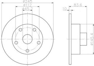 Δισκόπλακα οπίσθια 245x10 (ΚΑΙΝΟΥΡΓΙΟ). AUDI . A4  95>01 .