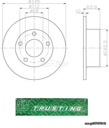 Δισκόπλακα οπίσθια 245x10 (ΚΑΙΝΟΥΡΓΙΑ) ,SKODA ,SUPERB 2002-2008