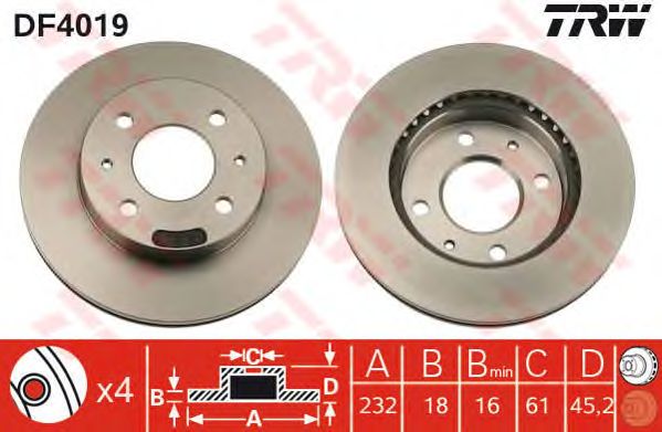 ΔΙΣΚΟΠΛΑΚΑ  NISSAN ALMERA N15 232mm ΖΕΥΓΟΣ