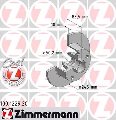 ΔΙΣΚΟΠΛΑΚΑ ΦΡΕΝΟΥ ΠΙΣΩ (5 ΜΠΟΥΛΟΝΙΑ) AUDI A4 94-01 (ΑΠΛΗ 245MM) ZIMMERMAN GERMANY 8D0615601B