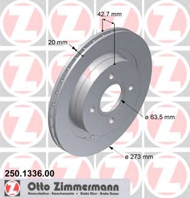 ΔΙΣΚΟΠΛΑΚΑ ΦΡΕΝΟΥ ΕΜΠΡΟΣ (4 ΜΠΟΥΛΟΝΙΑ) FORD SIERRA 4X4 90-93 / ESCORT RS 4X4 90-98 (ΑΕΡΙΖΟΜΕΝΗ 273MM) ZIMMERMAN  5024175