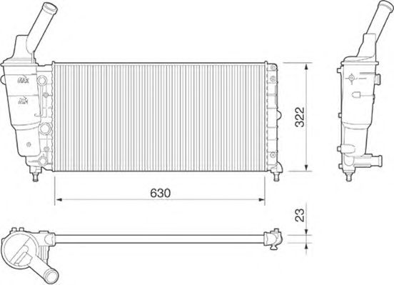 Ψυγείο, ψύξη κινητήρα LANCIA Y F.L. 2000 1,2 i - 1,2 i 16V (+A/C) CODE: BM177